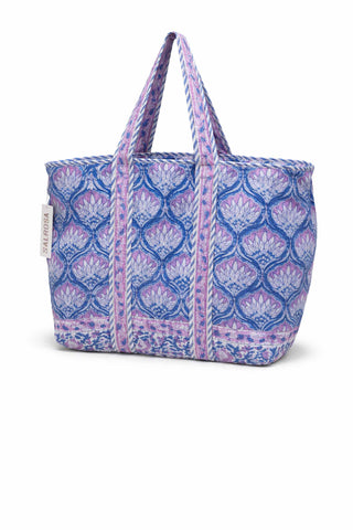 Patterned tote bag on a white background