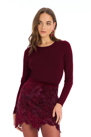 Solid Rita Top - Oxblood
