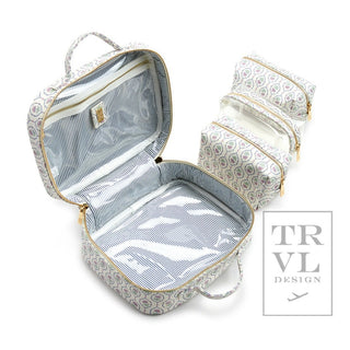 Luxe Trvl2 Cosmetic Toiletry Case - Antibes with Navy