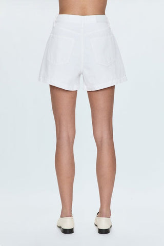 Saige High Rise A-Line Short - Polished White