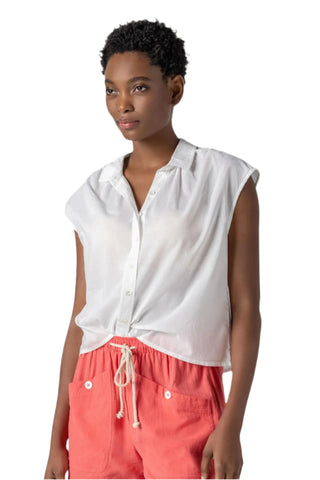 Short Sleeve Button Down - White