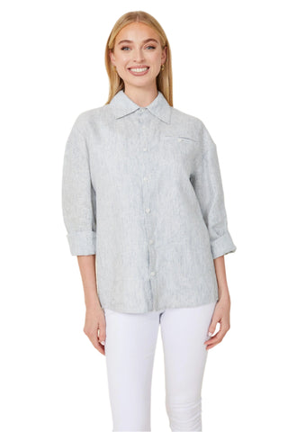 Striped Long Sleeve Shirt - Blue/White