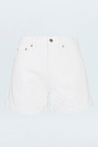 Saige High Rise A-Line Short - Polished White
