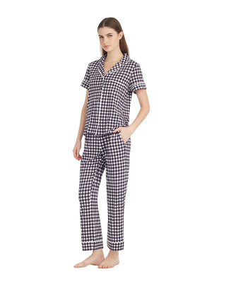 Draper James Linda Pajama Set in Navy Gingham