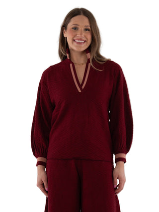Lolli Sweater - Merlot Monogram