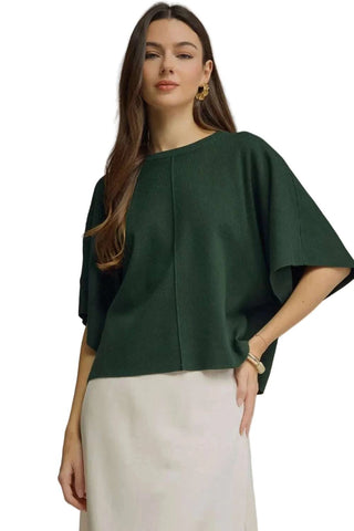 Short Sleeve Knit Top - Pine Tops entro Monkee's of The Woodlands