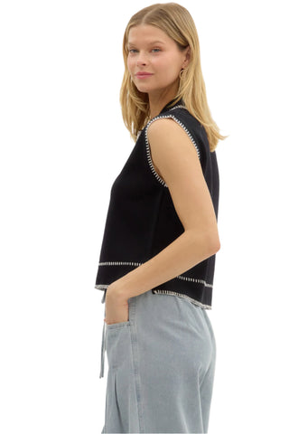 Sleeveless Knit Top - Black