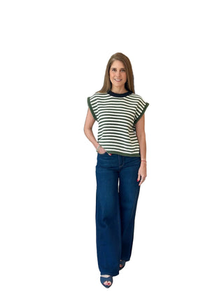 Sleeveless Knit Top - Olive Tops entro Monkee's of The Woodlands