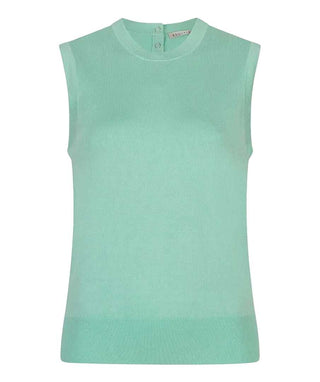 Mint green sleeveless top on a light gray background